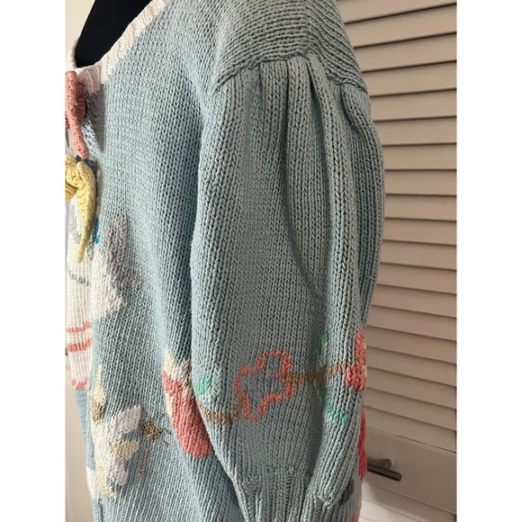 Vintage Storybook Berek? Chunky Pastel Princess Castle Sweater puff sleeve *Read - Picture 7 of 9